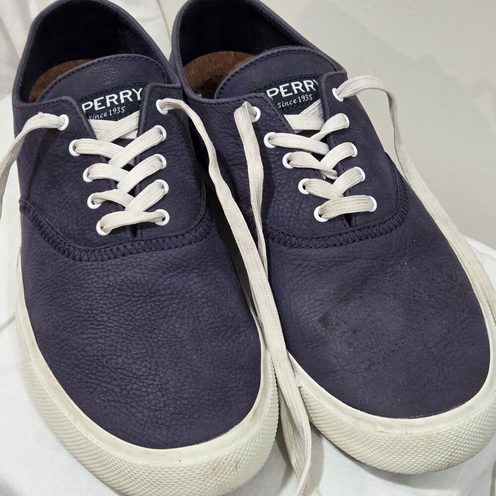 Sperry Captain's CVO Washable Sneaker Mens Sz 11.5 Blue Gray Leather STS18920